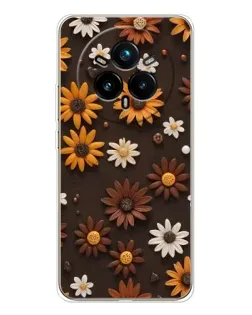 Чехол для Realme 14 Pro Plus с картинкой «Узор из маленьких подсолнухов»