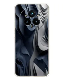 Чехол для Realme 14 Pro Plus с картинкой «Объемные синие складки»