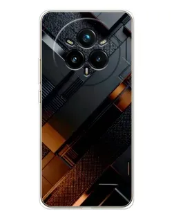 Чехол для Realme 14 Pro Plus с картинкой «Черные геометрические блоки»