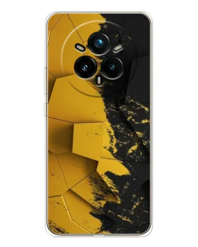 Чехол для Realme 14 Pro Plus с картинкой «Золотые осколки геометрии» Чехол для Realme 14 Pro Plus с картинкой «Золотые осколки геометрии»