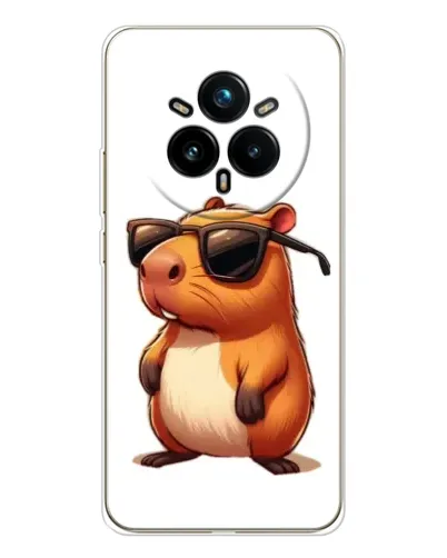 Чехол для Realme 14 Pro Plus с картинкой «Капибара в очках»