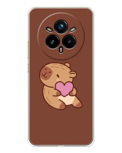 Чехол для Realme 14 Pro Plus с картинкой «Капибара с сердцем»
