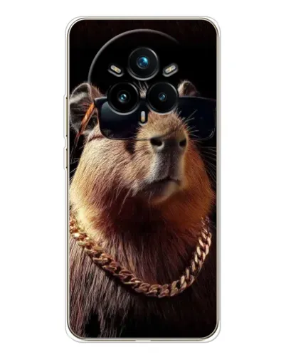 Чехол для Realme 14 Pro Plus с картинкой «Капибара золотая цепь»