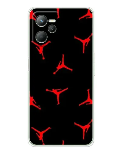 Чехол для Realme 14 с картинкой «Jordan Red Pattern» Чехол для Realme 14 с картинкой «Jordan Red Pattern»