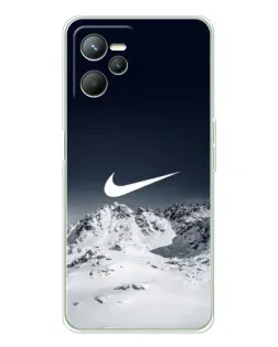 Чехол для Realme 14 с картинкой «Nike — зимние горы»