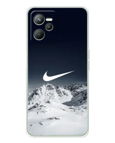 Чехол для Realme 14 с картинкой «Nike — зимние горы» Чехол для Realme 14 с картинкой «Nike — зимние горы»