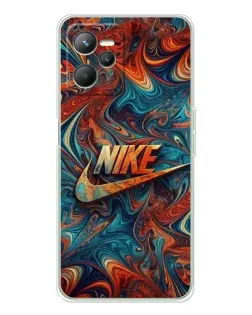 Чехол для Realme 14 с картинкой «Nike в абстракции»