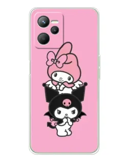 Чехол для Realme 14 с картинкой «My Melody и Kuromi» Чехол для Realme 14 с картинкой «My Melody и Kuromi»