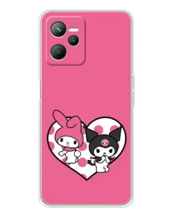 Чехол для Realme 14 с картинкой «Kuromi и My Melody» Чехол для Realme 14 с картинкой «Kuromi и My Melody»
