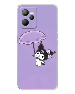 Чехол для Realme 14 с картинкой «Kuromi с зонтиком» Чехол для Realme 14 с картинкой «Kuromi с зонтиком»