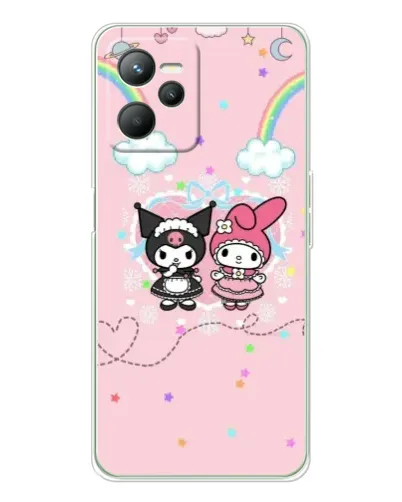 Чехол для Realme 14 с картинкой «My Melody и Kuromi» Чехол для Realme 14 с картинкой «My Melody и Kuromi»