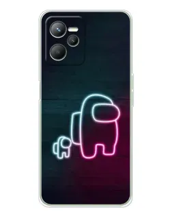 Чохол для Realme 14 з картинкою «Among Us неон-арт»