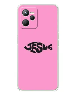 Чохол для Realme 14 з картинкою «Рожевий символ Jesus»