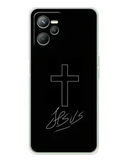Чехол для Realme 14 с картинкой «Графический крест Jesus» Чехол для Realme 14 с картинкой «Графический крест Jesus»