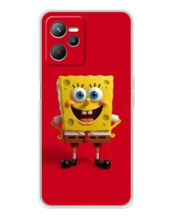 Чохол для Realme 14 з картинкою «Спанч Боб на червоному»
