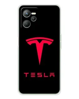 Чохол для Realme 14 з картинкою «Tesla Red Logo»