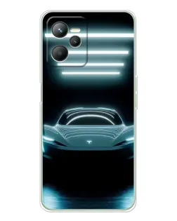 Чохол для Realme 14 з картинкою «Tesla в неоні»