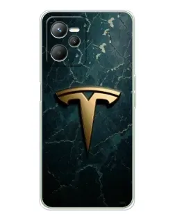 Чохол для Realme 14 з картинкою «Мармурова Tesla Gold»