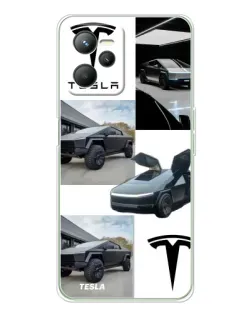 Чохол для Realme 14 з картинкою «Колаж Cybertruck Tesla»
