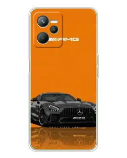 Чехол для Realme 14 с картинкой «Оранжевый Mercedes AMG»