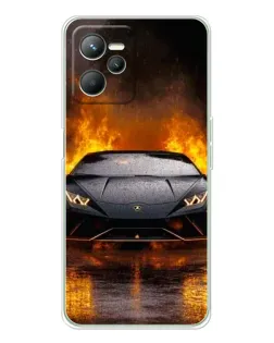 Чохол для Realme 14 з картинкою «Lamborghini у вогні»