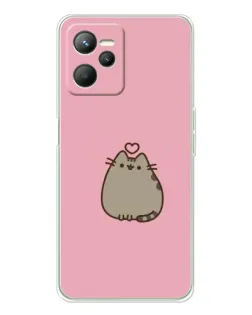Чохол для Realme 14 з картинкою «Pusheen серце»