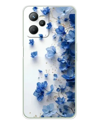 Чохол для Realme 14 з картинкою «Блакитний квітковий каскад»