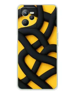 Чохол для Realme 14 з картинкою «Чорне жовте переплетення»