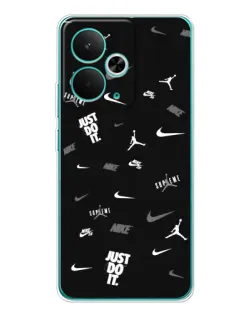 Чехол для Realme 14T с картинкой «Nike Black Pattern»