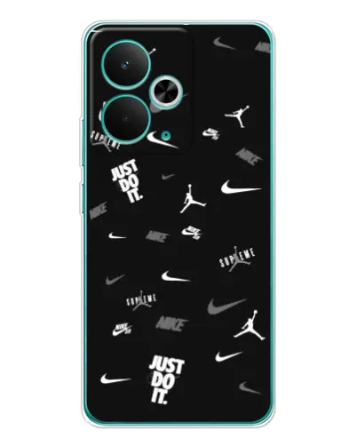 Чехол для Realme 14T с картинкой «Nike Black Pattern»