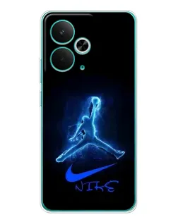 Чехол для Realme 14T с картинкой «Jordan Neon Blue»