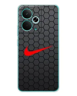 Чехол для Realme 14T с картинкой «Nike — карбоновая сетка»