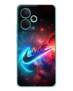 Чехол для Realme 14T с картинкой «Огненный логотип Nike»