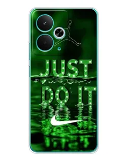 Чехол для Realme 14T с картинкой «Зеленый неоновый Nike»