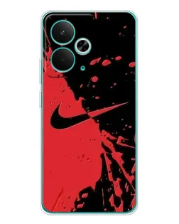 Чехол для Realme 14T с картинкой «Красные брызги Nike»