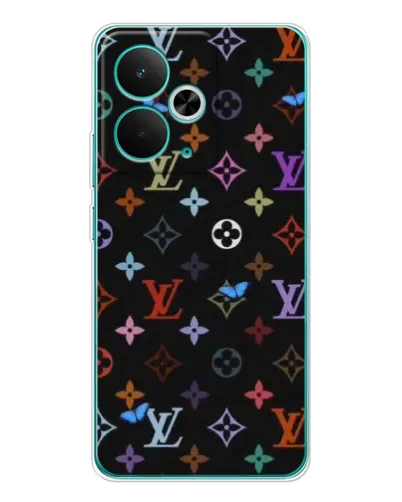 Чехол для Realme 14T с картинкой «Цветная монограмма LV»