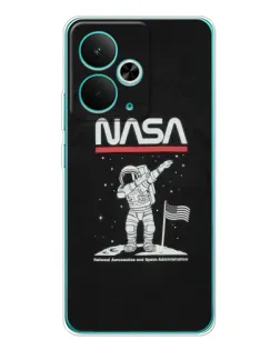 Чехол для Realme 14T с картинкой «NASA — шагаем по Луне»