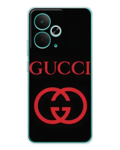 Чехол для Realme 14T с картинкой «Gucci — красный логотип»