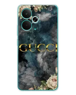 Чехол для Realme 14T с картинкой «Абстрактные цветы Gucci» Чехол для Realme 14T с картинкой «Абстрактные цветы Gucci»