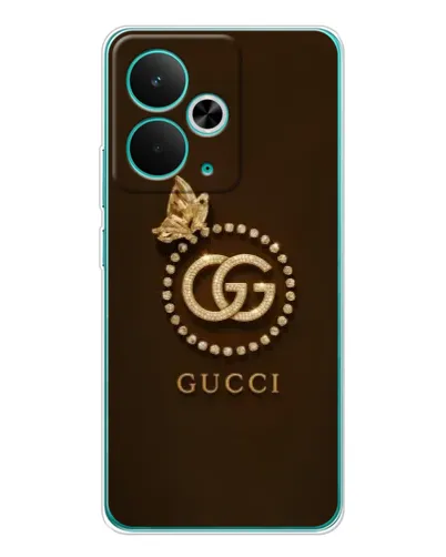 Чехол для Realme 14T с картинкой «Gucci — золотая бабочка»