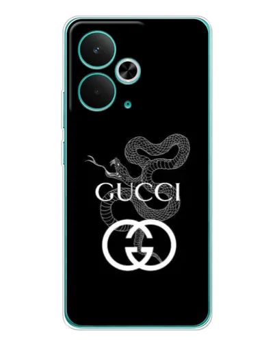 Чехол для Realme 14T с картинкой «Gucci — серебряная змея»