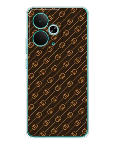 Чехол для Realme 14T с картинкой «Gucci — золотые диагонали»