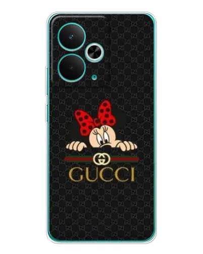 Чехол для Realme 14T с картинкой «Минни Маус Gucci — черный»