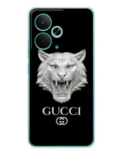 Чехол для Realme 14T с картинкой «Gucci — серебряный лев» Чехол для Realme 14T с картинкой «Gucci — серебряный лев»