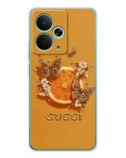 Чехол для Realme 14T с картинкой «Gucci — золотые бабочки» Чехол для Realme 14T с картинкой «Gucci — золотые бабочки»