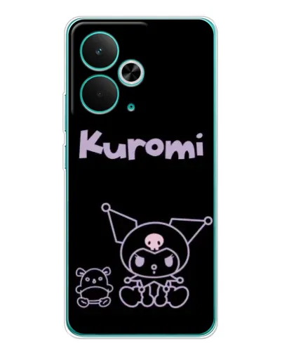 Чехол для Realme 14T с картинкой «Kuromi — черный минимализм»