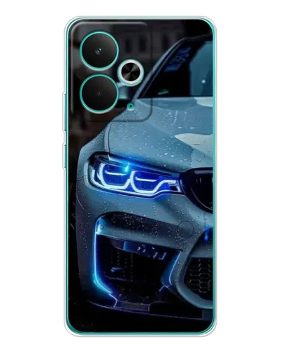 Чехол для Realme 14T с картинкой «Взгляд BMW с синими фарами»