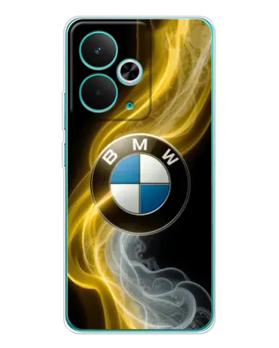 Чехол для Realme 14T с картинкой «Золотистый дым BMW»