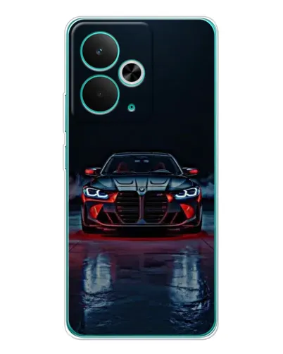 Чехол для Realme 14T с картинкой «BMW на мокрой дороге»