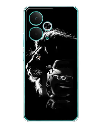 Чехол для Realme 14T с картинкой «BMW и лев»